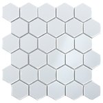 Hexagon small White Glossy (IDL1001) 51х57mm Мозаика Starmosaic Homework