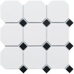Octagon big White-Black Matt (CLA006) 95х95-25x25mm Мозаика Starmosaic Homework
