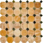 PIX 210  Honey onyx, Dondong, чип 48x48 мм, сетка 305х305x8 мм, Полированная