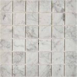 PIX 238 Bianco carrara, чип 48х48 мм, сетка 305х305х6 мм, Полированная