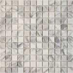 PIX 242 Bianco carrara, чип 23x23 мм, сетка 305х305x6 мм, Полированная