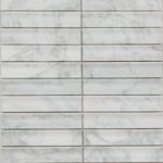 PIX 341 Bianco Carrara, Concave, чип 30х151 мм, сетка 305х318х12 мм, Матовая